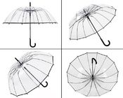 Гибкость длинного зонтика купола ясности ручки форменного высокопрочная Виндпрооф поставщик