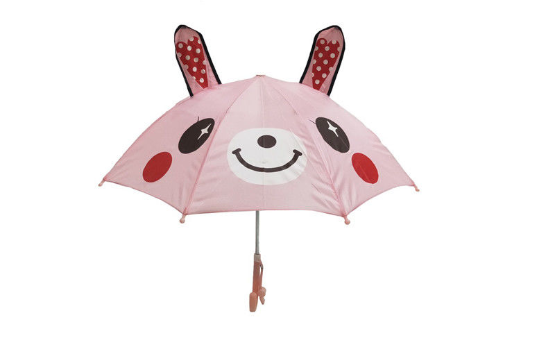 Зонтик детей розового дизайна цвета 3д милый с рамкой вала металла крышек безопасности 10мм поставщик